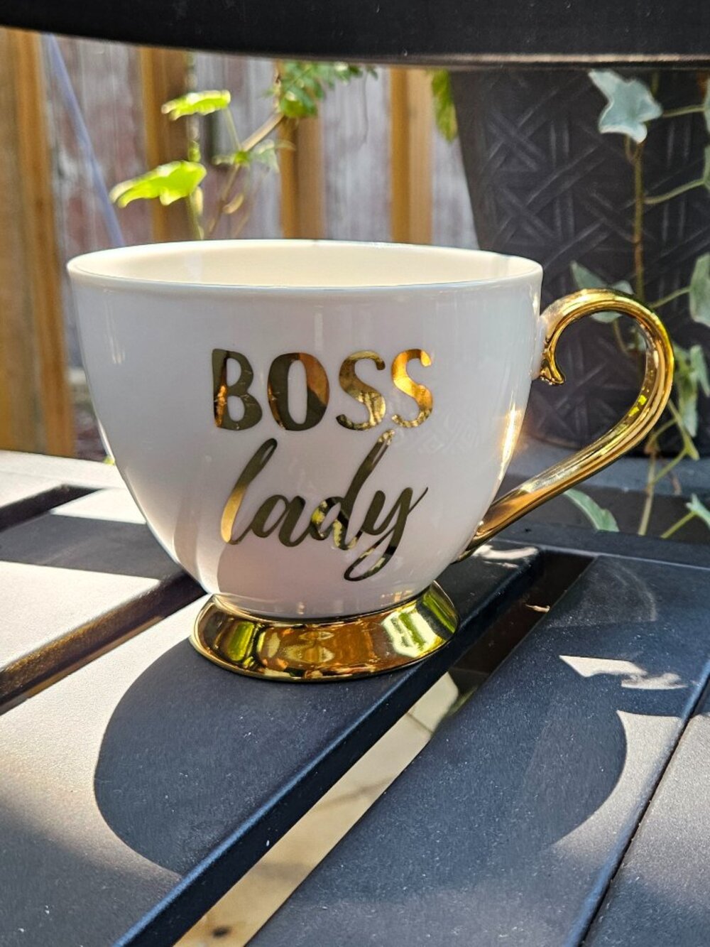 Nanette Lepore White & Gold “Boss Lady”Mug.